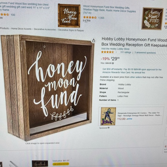 COPY - Honeymoon Fund Wood Box - Picture 3 of 7